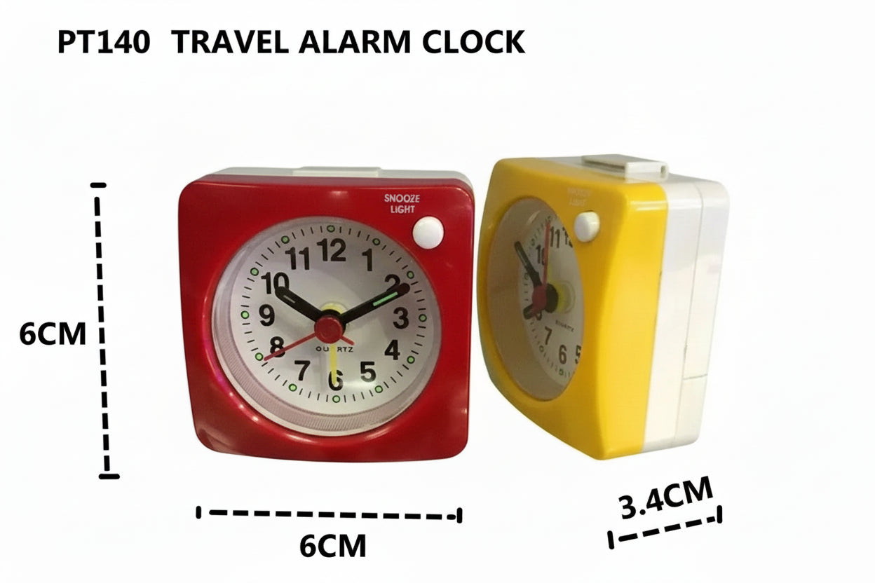 Mini Vierkante Wekker – Retro Vormgeving & Kleurrijk