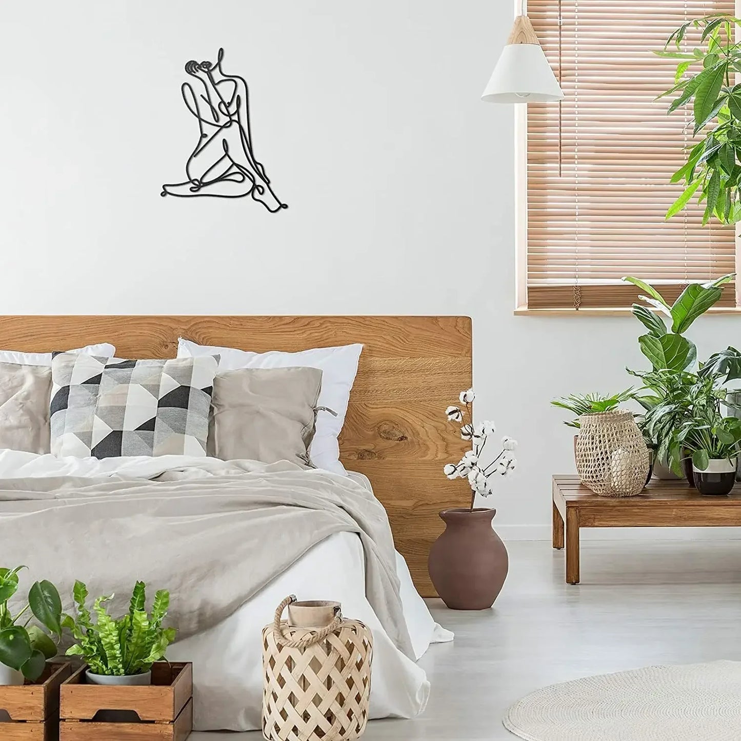 Minimalistische Metalen Vrouw Wire Art – Abstracte Wanddecoratie