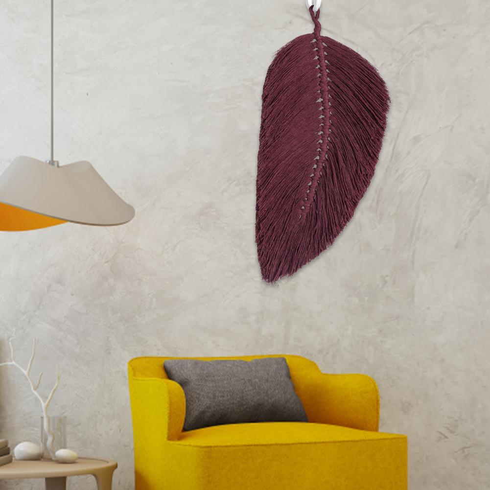 Macrame Leaves Wall Art – Handmade Boho Wall Hanging (15×30 cm)