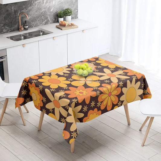 Groovy Flower Power Tafelkleed – Retro Bloemen vibes