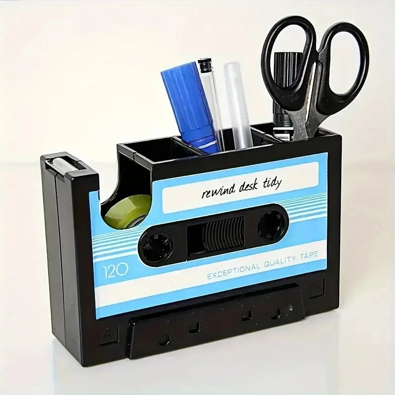 Retro Tape Pen Holder – Desk Organizer &amp; Stationery Storage