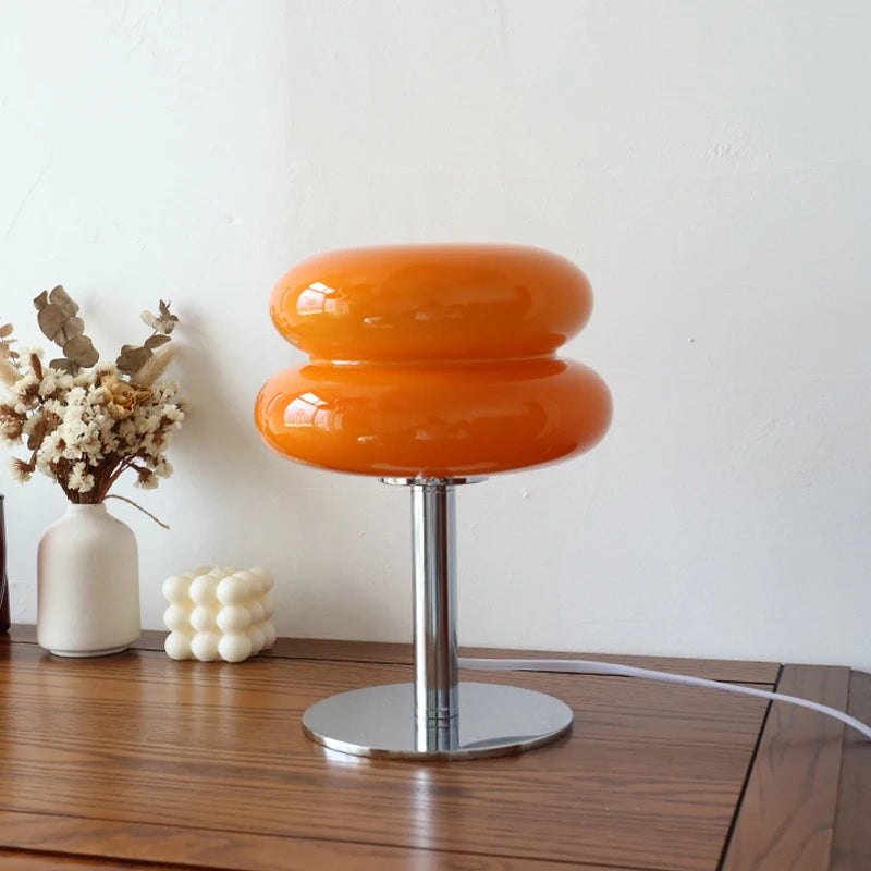 Macaron Glass Table Lamp – Soft Ambience with Dimmable Light