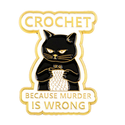 Zwarte Kat Crochet Speldje – Creatief Accessoire