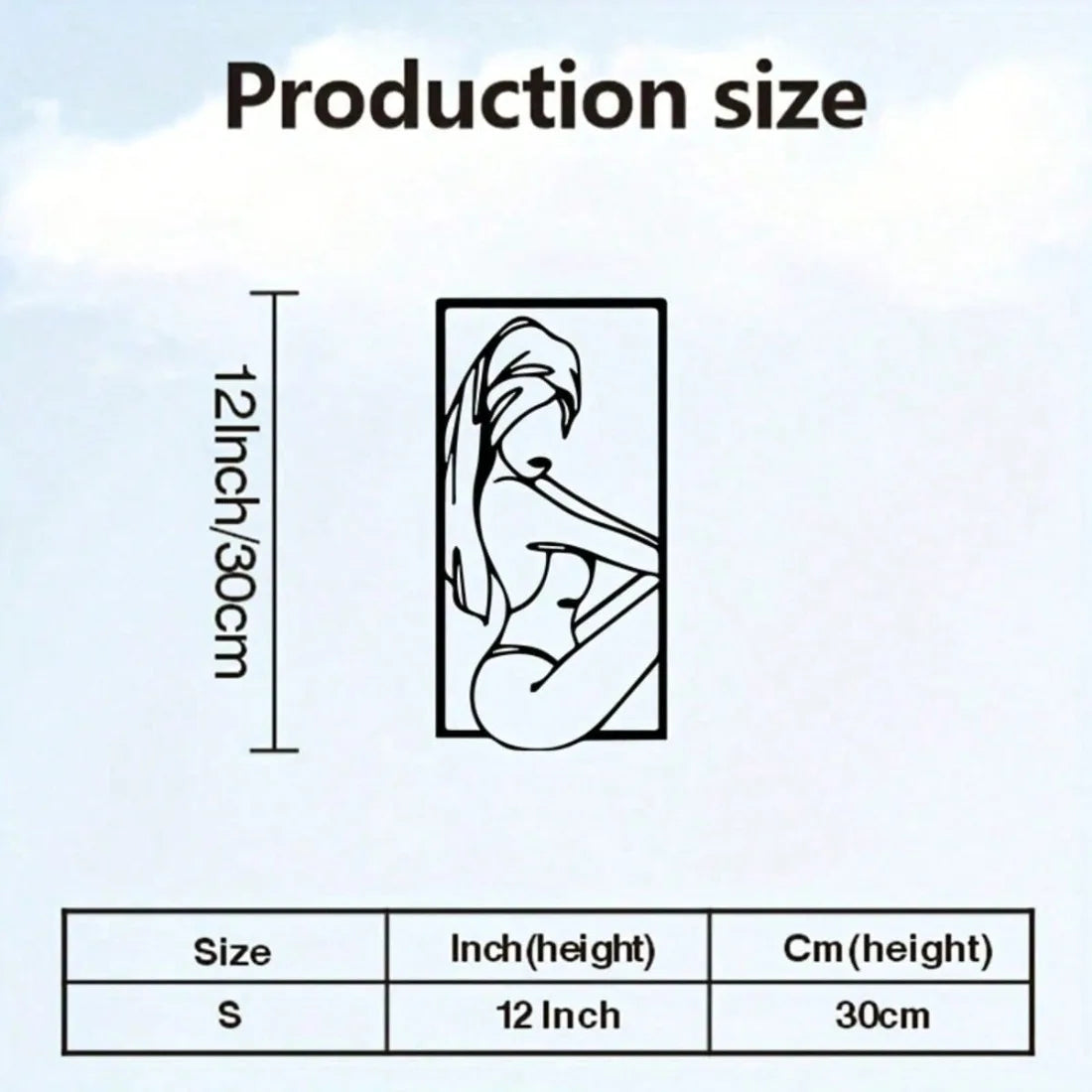 Metalen Line Art Wanddecoratie – Abstracte Vrouw in Minimalistische Stijl