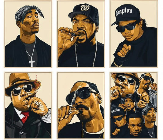 Legendarische Hiphop Iconen – Canvas Posters van Muziekgeschiedenis