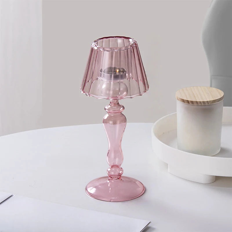 Mini Lamp Light – Atmospheric Glass Candle Holder in Lamp Shape