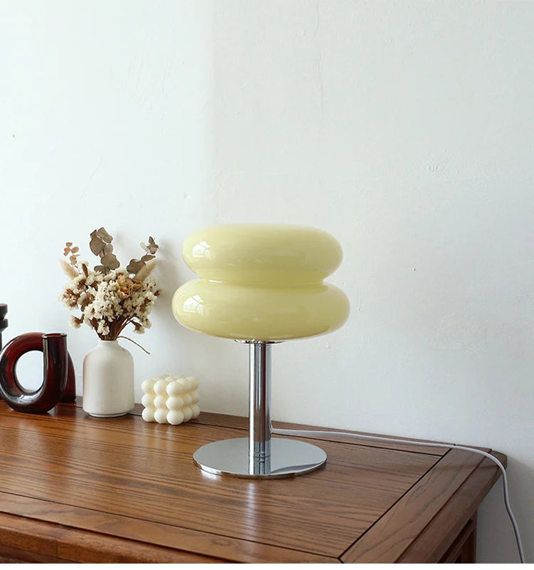 Macaron Glass Table Lamp – Soft Ambience with Dimmable Light
