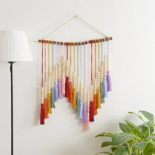 Handgeweven Kleurrijke Macramé Wanddecoratie
