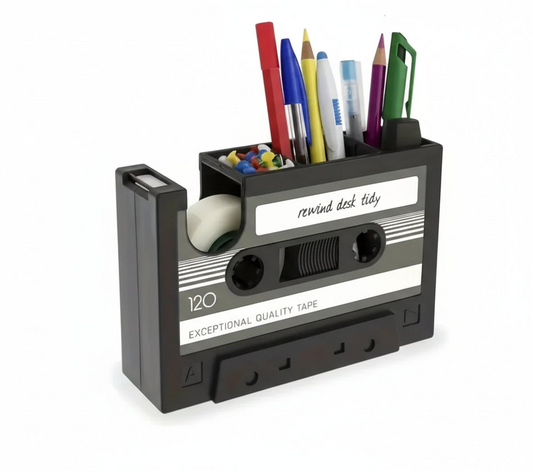 Retro Tape Pen Holder – Desk Organizer &amp; Stationery Storage