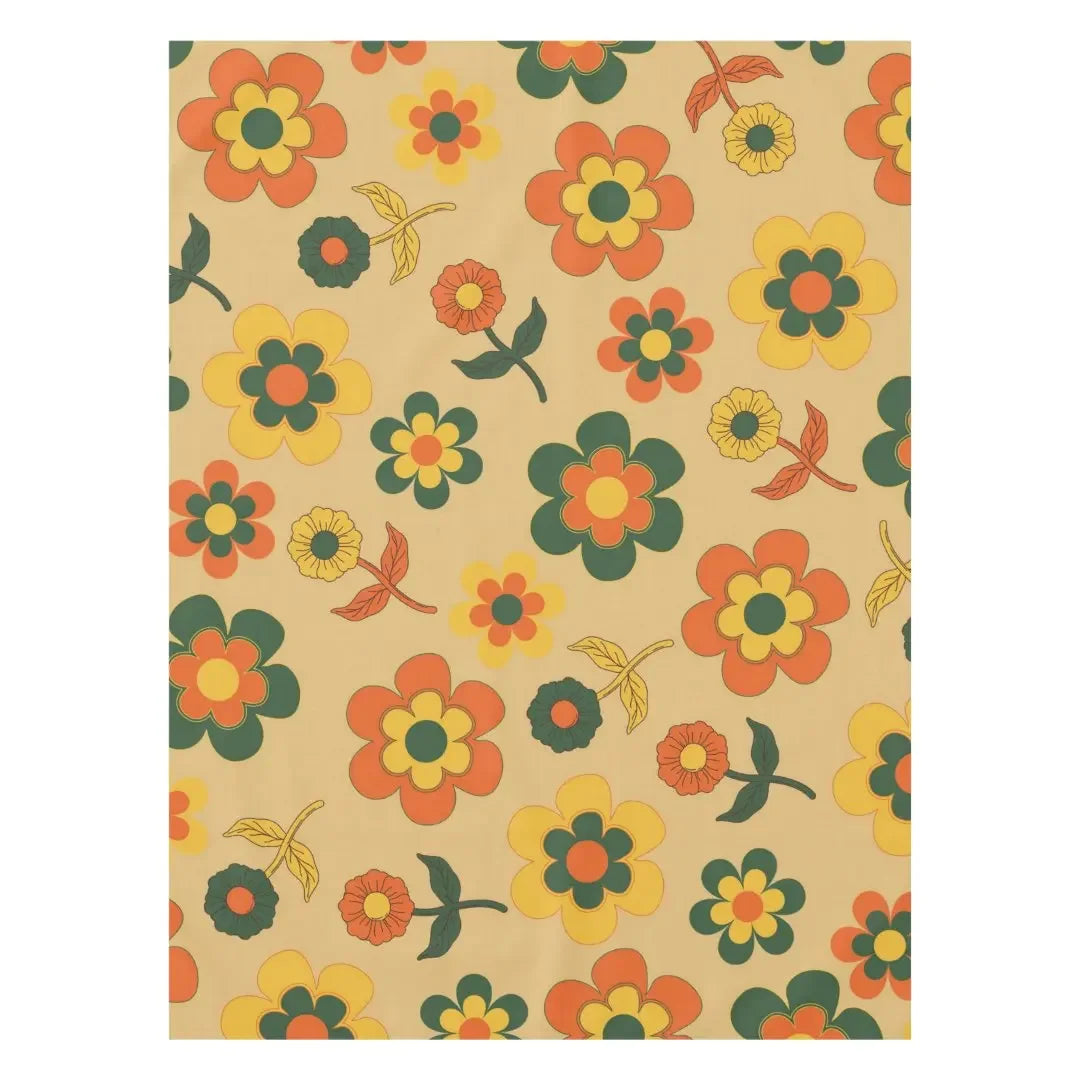 Groovy Flower Power Tafelkleed – Retro Bloemen vibes