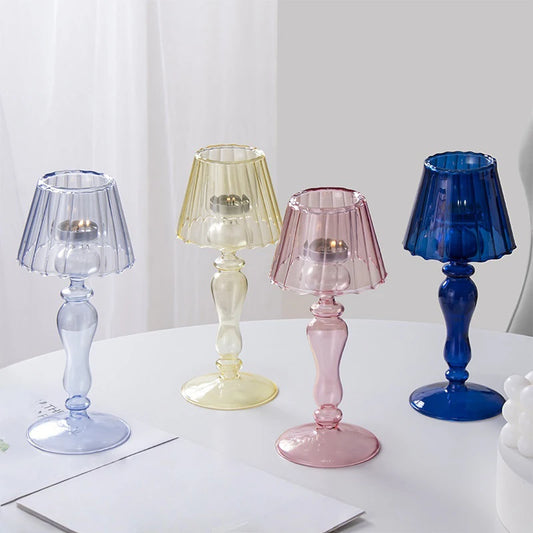 Mini Lamp Light – Atmospheric Glass Candle Holder in Lamp Shape