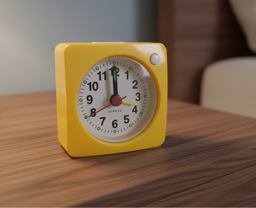 Mini Vierkante Wekker – Retro Vormgeving & Kleurrijk