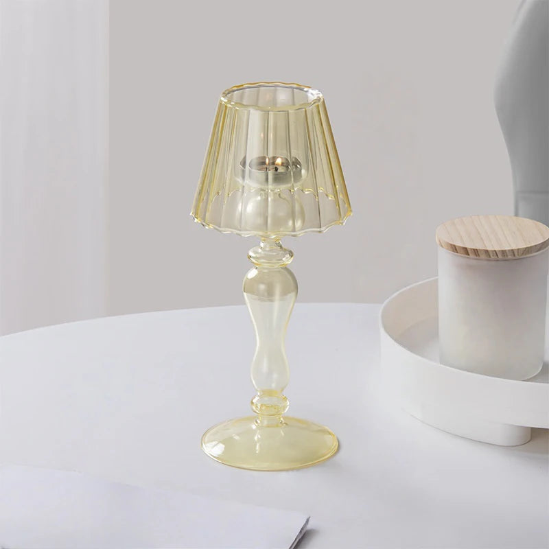 Mini Lamp Light – Atmospheric Glass Candle Holder in Lamp Shape